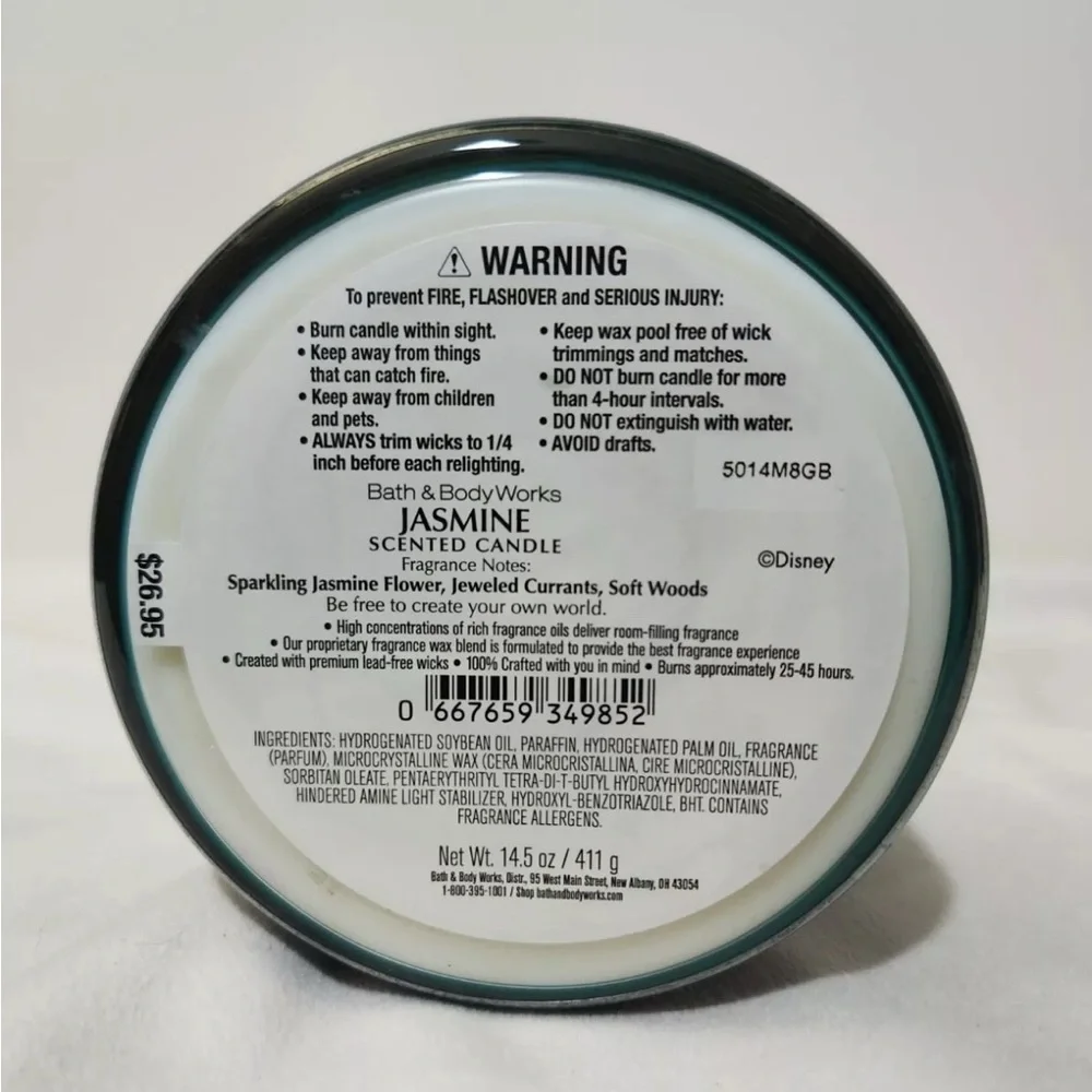 Bath & Body Works Disney Jasmine 3-wick Candle
